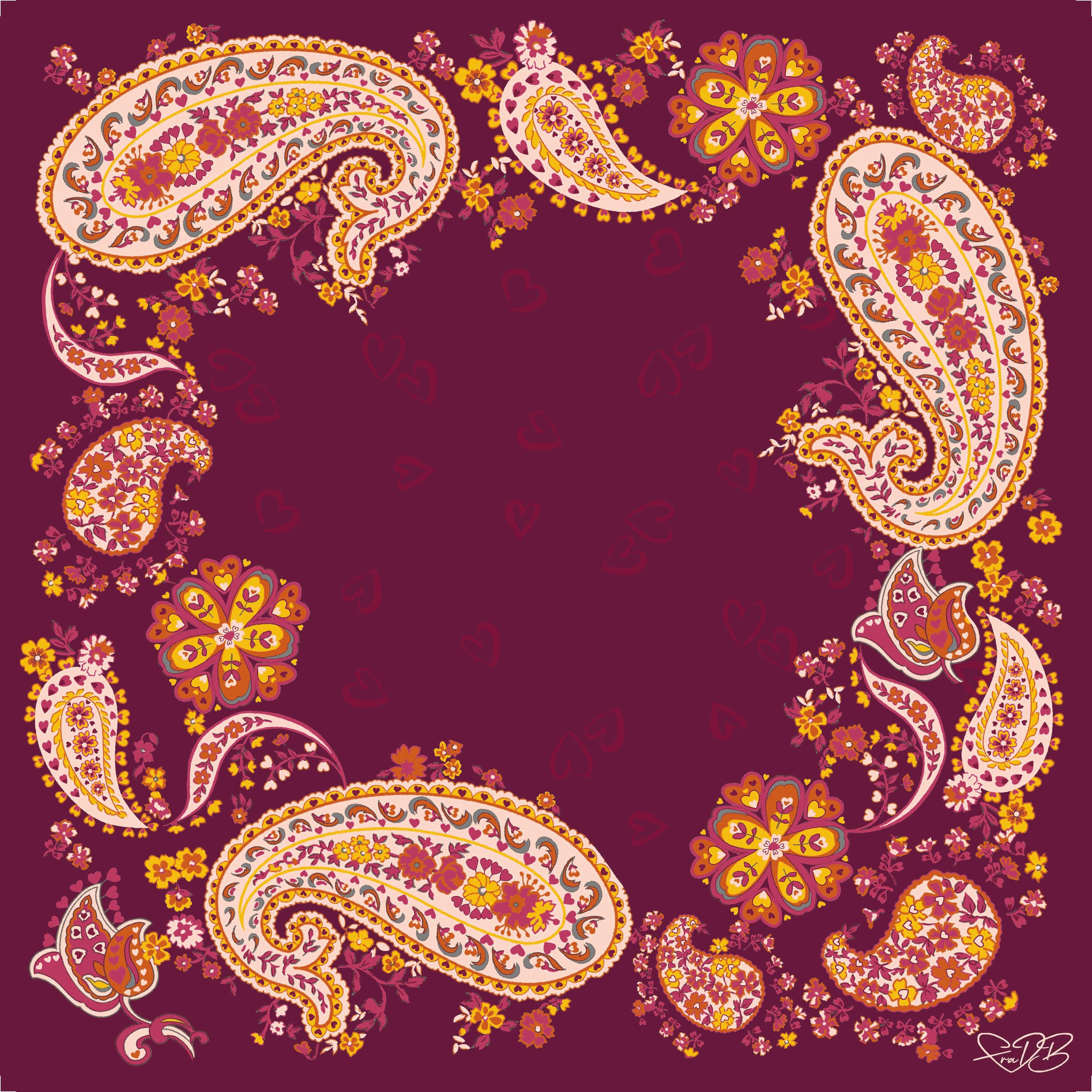 Foulard Oriental hearts